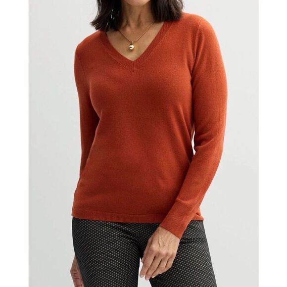 Croft & Barrow Women's The Extra Soft V Neck Classic Tee Brick Pottery Size XXL - Picture 1 of 7